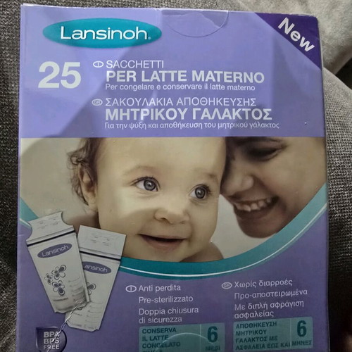 Breast milk storage bags unused