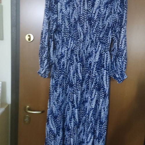 gina bacconi blue dress H&M linen blend midi dress S – Rikochet Resale Online main image 0