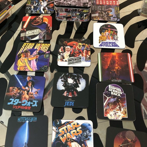 Star Wars set of 13 square coasters like new with original trilogy posters