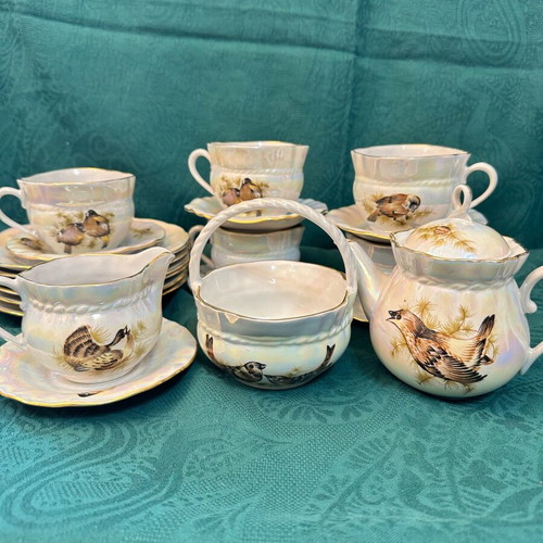 Soviet Birds Korosten Porcelain Set like new for 5 persons