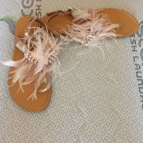 Exe women's sandals used, pink gold, size 37