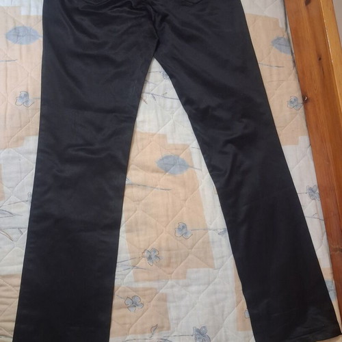 Zara black fabric pants satin sheen finish like new, size L
