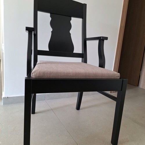 IKEA Ingatorp Ingolf dining chairs set of 2 like new, black with gray fabric