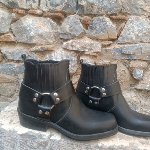 Vintage biker boots Commanchero Original new, black leather, size 40