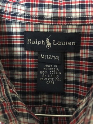Polo Ralph Lauren πουκάμισο καρό μεταχειρισμένο, μέγεθος M (12-14)