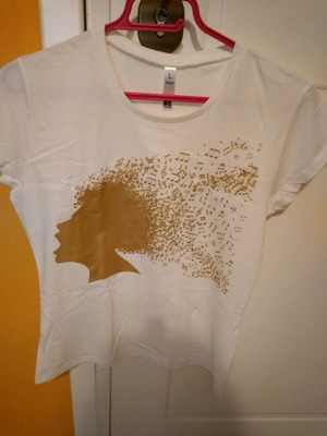 T-shirt βαμβακερό με πρωτότυπη στάμπα, καινούργιο, μέγεθος M, λευκό