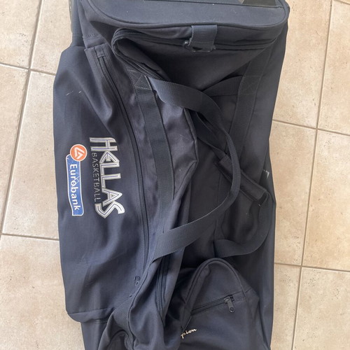 Champion Hellas Basketball Team Sports Bag with Wheels used, blue