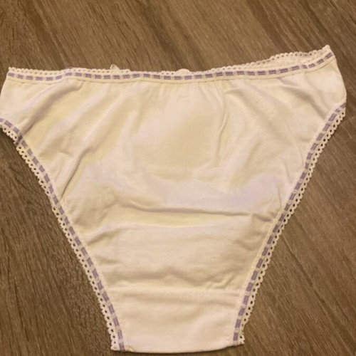 Brazilian style underwear new, one size, cotton, white and purple
