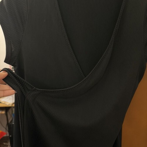 Women's black blouse used, back tie, size S