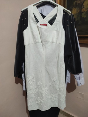 Alain Manoukian vintage linen dress like new, white with embroidery