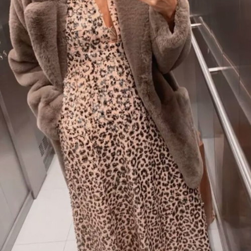 Coctail Zara dress with sequins like new, black and beige