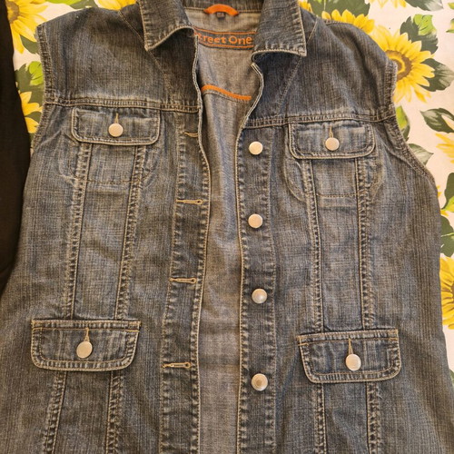 Denim women's vest used, size L, blue