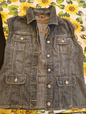 Denim women's vest used, size L, blue