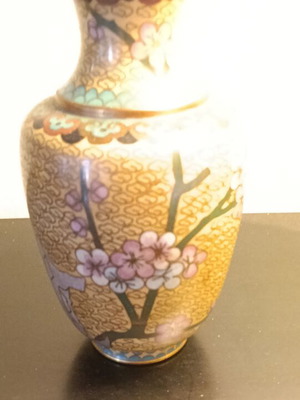 Cloisonné Vase with Cherry Blossom Design like new