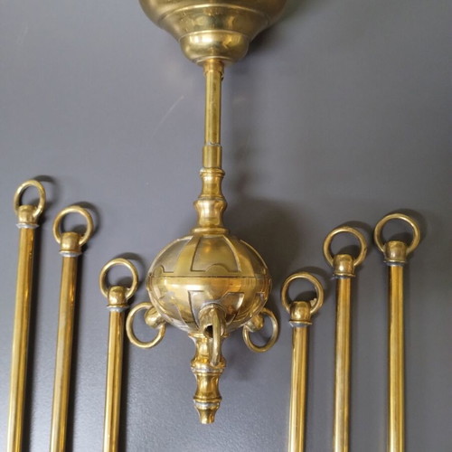 Bronze ceiling light with opaline glass like new