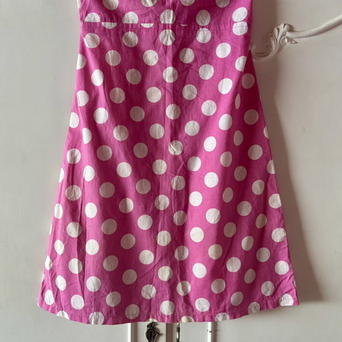 Polka Dot Dress strapless, used, white and pink