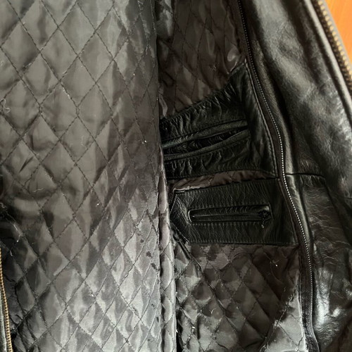 Authentic leather jacket used, black, size M/L