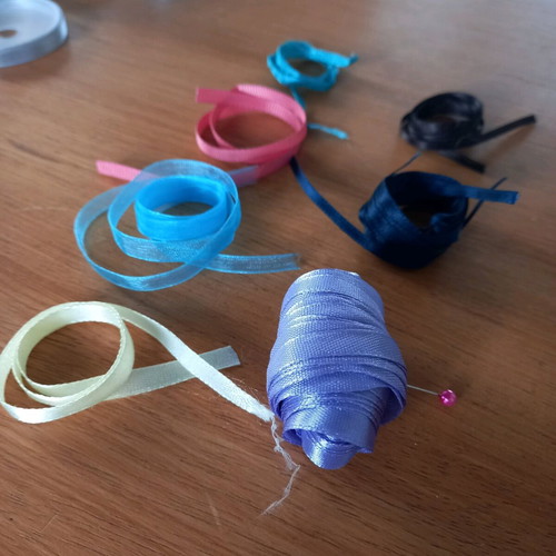 Assorted Shiny Synthetic Ribbons new, various colours and sizes
