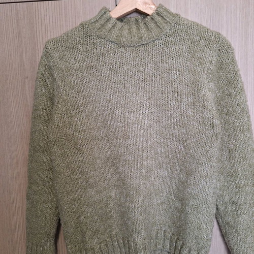 Knitted sweater with light turtleneck green new, size S