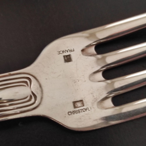 Christofle Silver-Plated Cutlery Set used, rare 80s design