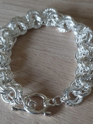 Solid unisex silver bracelet, 19 cm length
