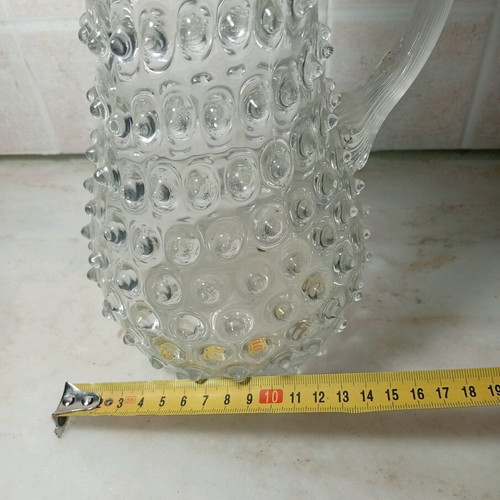 Vintage Hobnail glass pitcher like new with embossed design