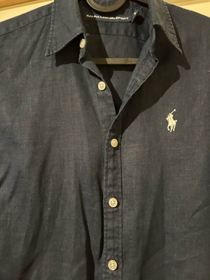 Polo Ralph Lauren μπλε λινό πουκάμισο γυναικείο μεταχειρισμένο