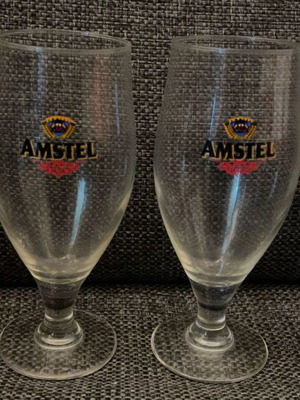 Διαφημιστικά ποτήρια μπίρας Amstel vintage μεταχειρισμένα, πακέτο 4