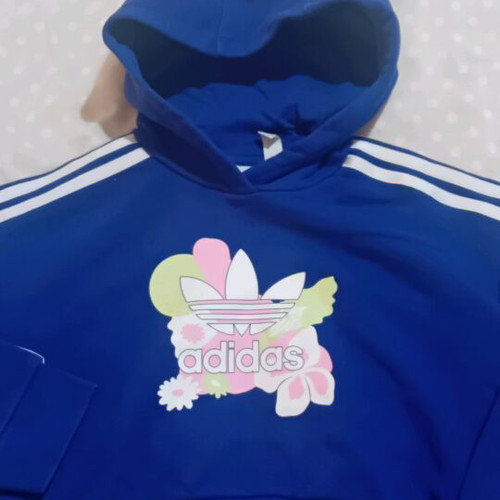 Adidas crop hoodie for girls 9-10 years like new, blue