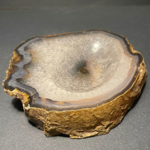 Agate Geode Ashtray used with natural translucency
