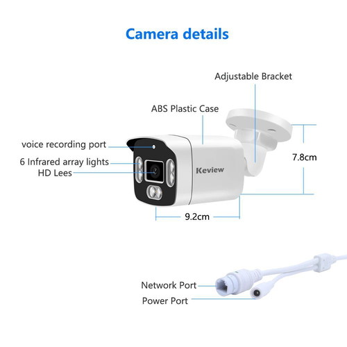 4MP POE 3.6mm Hybrid Security Camera for NVR like new, set of 3