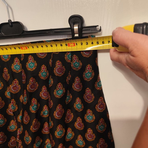 Boho cotton pants with paisley print, US 8 Medium