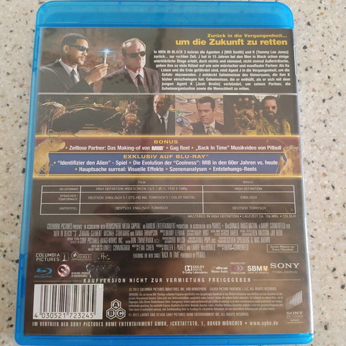 Men in Black III Blu-Ray like new, German edition with subtitles