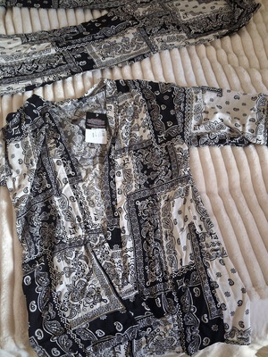 Σετ ανοιξιάτικο λινό καινούργιο παντελόνι πουκάμισο πολύχρωμο