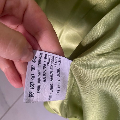 Nappa leather women's jacket new, light green