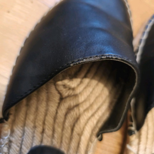 Zara slingback espadrilles size 38 used, black faux leather