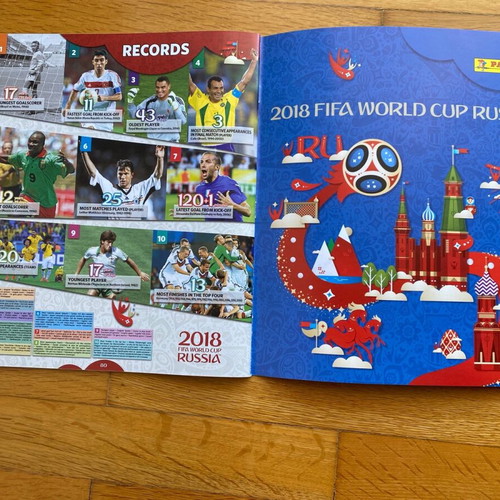 Panini World Cup 2018 πλήρες ακόλλητο σετ αυτοκόλλητα και κενό άλμπουμ σαν καινούργιο