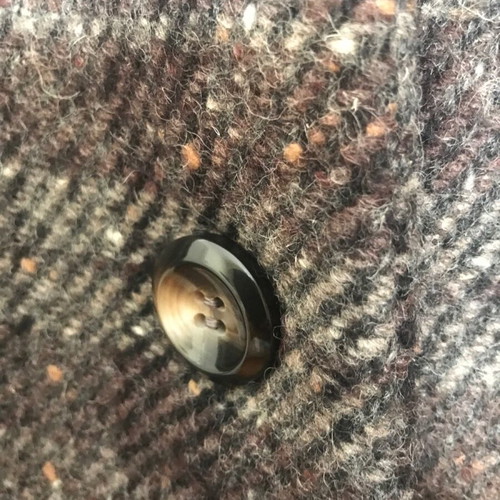Wool coat with natural fur handmade collar like new, multicolor