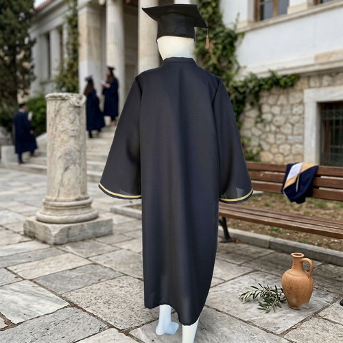 Graduation Gown and Cap Set Black Adult S/M L/XL Palatino