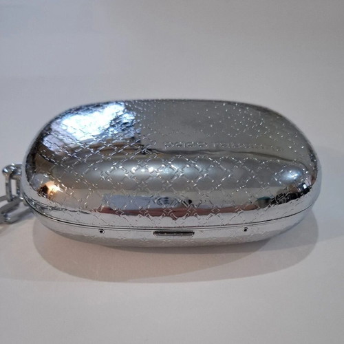 Paco Rabanne Silver Metal Clutch Bag new with chain strap