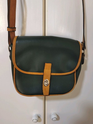 Women's crossbody bag used, brown and green