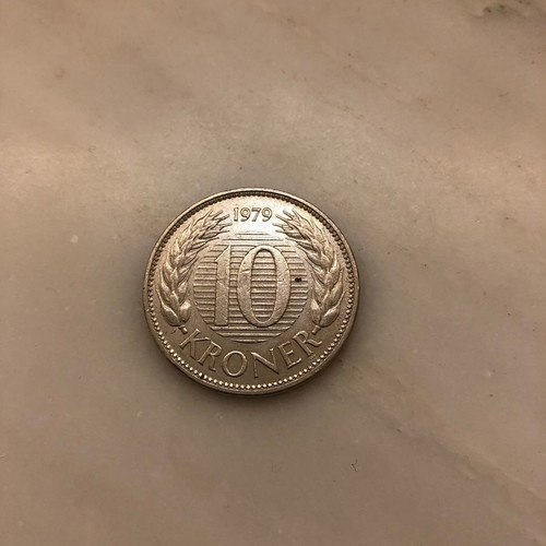 10 Kroner Denmark 1979 used coin