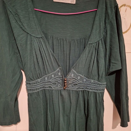 Zara dress used green M-L with large front opening