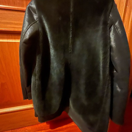 Zara coat with synthetic fur like new, black