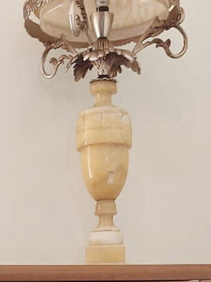 Antique lamp made of marble and bronze like new