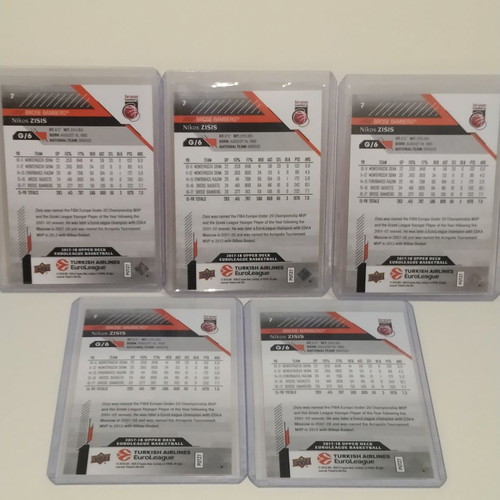 Nikos Zisis Set of 5 Numbered Cards /20 like new
