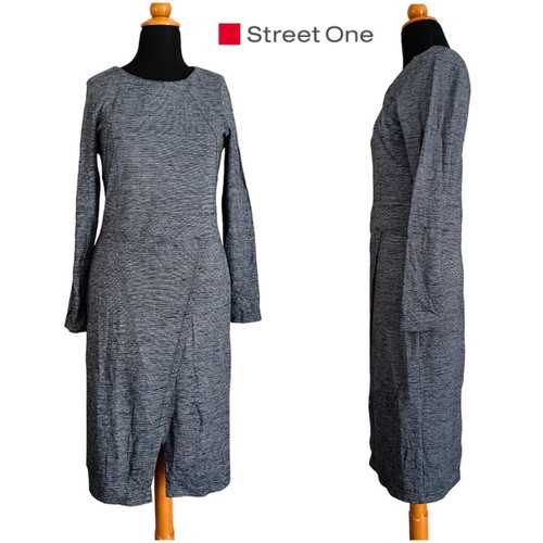 Street One pencil dress used, grey, stretchy fabric