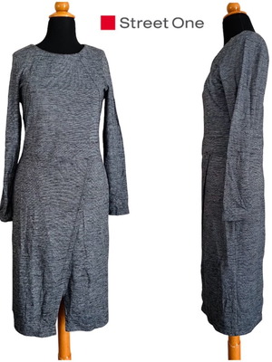 Street One pencil dress used, grey, stretchy fabric