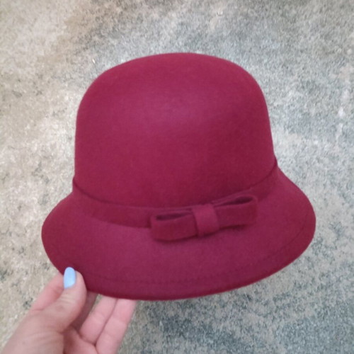 Vintage cloche hat burgundy size 57 like new