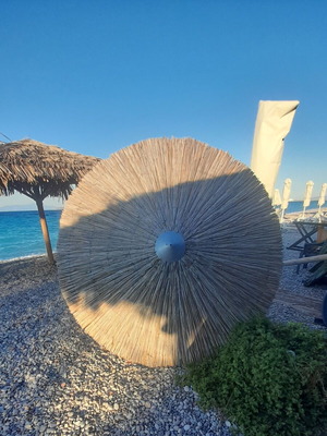 Straw Beach Umbrella used